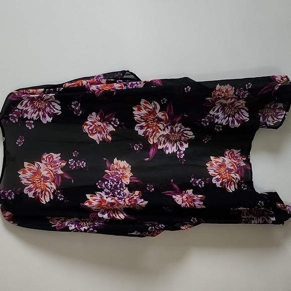 Terra & Sky Floral Kimono Sheer Lightweight, Swim Cover Up Womens 2X - Picture 4 of 5